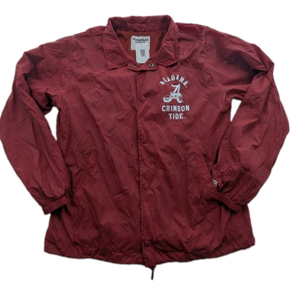 Homefield Mens Size XL Alabama Crimson Tide Red Retro Windbreaker Jacket NWT